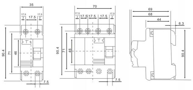Disyuntor de corriente residual electrónico RCCB DAF360 6kA