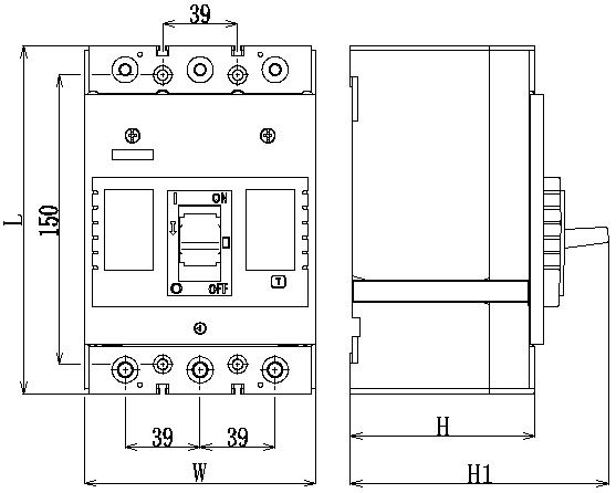 Interruptor de caja moldeada MCCB DAM3-630